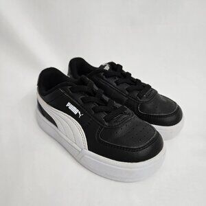 PUMA Leather 382058-02 Caven AC Inf Shoes Black & White Kids Size 9C Infant